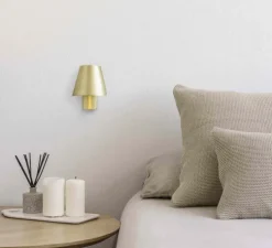Applique murale, Le Petit, satin, or, LED, 3000K, 130lm, L11cm, H14cm - FARO