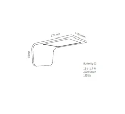 Applique murale LED, Butterfly, chêne, 3000K, L17,5cm - TUNTO