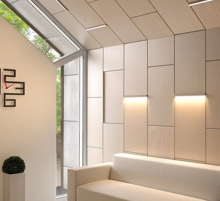 Applique murale, LED40, chêne, L70cm, H4cm, 800lm, 3000K, dimmable - TUNTO