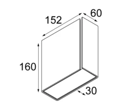 Applique murale LED, Split Medium, noir et blanc, H16cm, L15,2cm - Modular