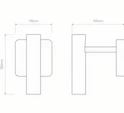 Applique murale, Leda Single, noir, L11cm, H18cm - Astro