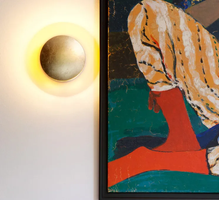 Applique murale, Lederam W, or, LED, dim, 2700K, 1550 lm, Ø17cm, H17cm - Catellani & Smith