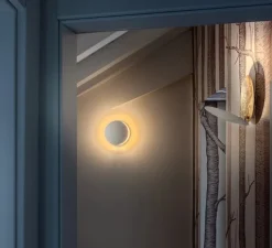 Applique murale, Lederam W25, blanc et laiton, LED, dim, 2700K, 1550 lm, Ø25cm, H25cm - Catellani & Smith