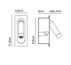 Applique murale, Ledtube Mini, bronze, LED, 2700K, 199 lm, L4,5cm, H11,3cm - Marset