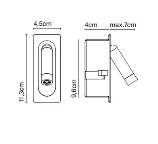 Applique murale, Ledtube Mini, bronze, LED, 2700K, 199 lm, L4,5cm, H11,3cm - Marset