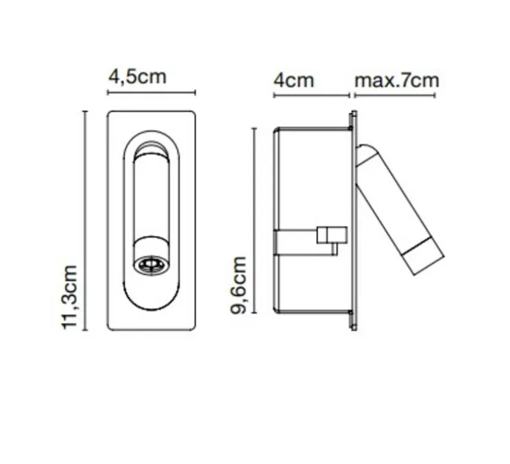Applique murale, Ledtube Mini, bronze, LED, 2700K, 199 lm, L4,5cm, H11,3cm - Marset