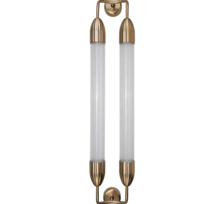 Applique murale, Lemon squeeze double long, laiton, verre opalin, L18,5cm, H94cm - Umage