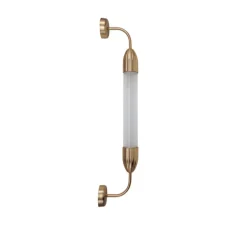 Applique murale, Lemon squeeze single short, laiton, verre opalin, L8cm, H77cm - Umage