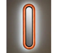 Applique murale, Lens Superoval, bois naturel de cerisier, noir, LED, 3000K, 533lm, L22cm, H78cm - LZF