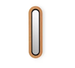 Applique murale, Lens Superoval, bois naturel de cerisier, noir, LED, 3000K, 533lm, L22cm, H78cm - LZF