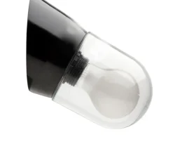 Applique murale, Light.072, avec glass008, noir, Ø9,5cm, H11cm - Zangra