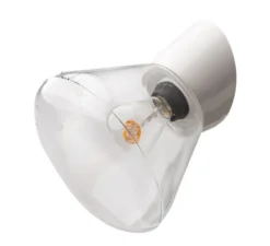 Applique murale, Light.072, avec glass028, verre transparent, blanc, Ø11cm, H8cm - Zangra