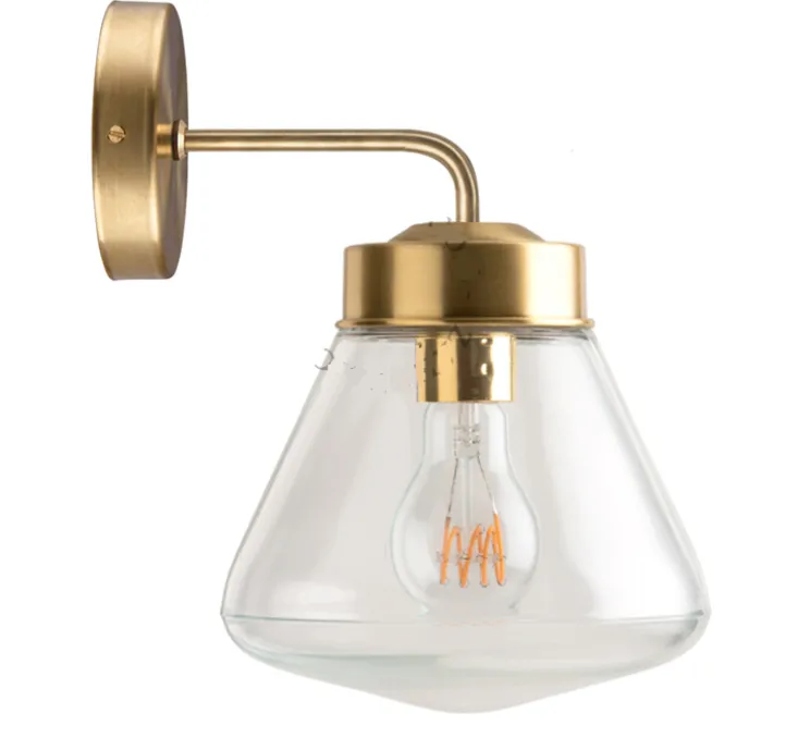 Applique murale, Light.136, avec glass028, laiton, Ø18cm, H28,4cm - Zangra