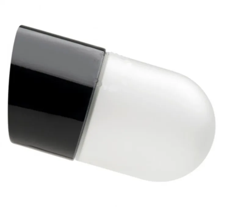 Applique murale, Light.005, avec glass001, noir, Ø8,5cm, P14cm - Zangra