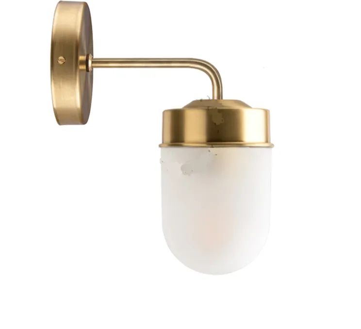 Applique murale, Light.136, avec glass007, laiton, Ø9,5cm, H23,9cm - Zangra