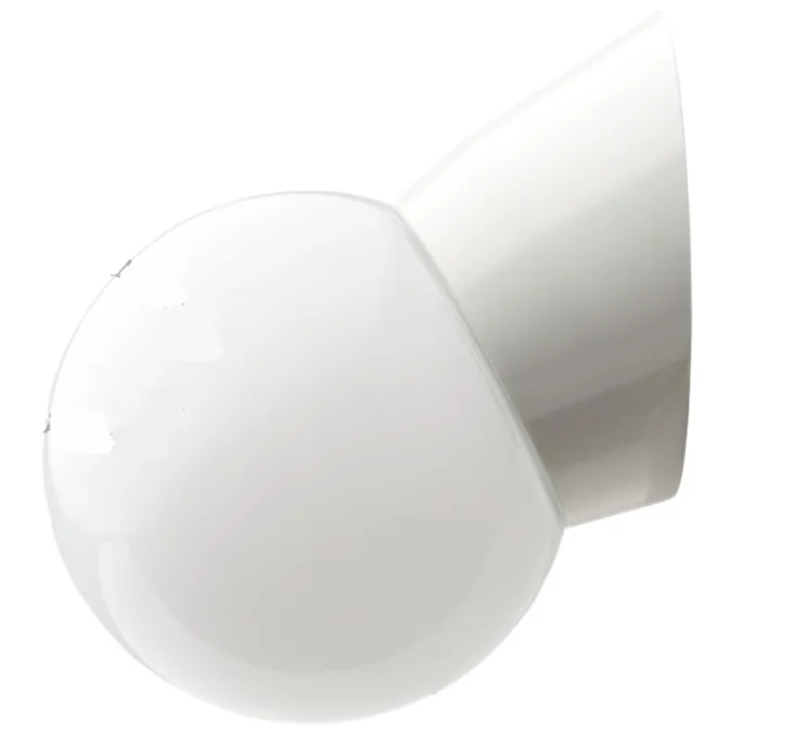 Applique murale, Light.072, avec Glass006, blanc, Ø11cm, H8cm - Zangra