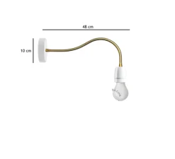 Applique murale, Light.040, blanc, laiton, Ø10cm, L48cm - ZANGRA