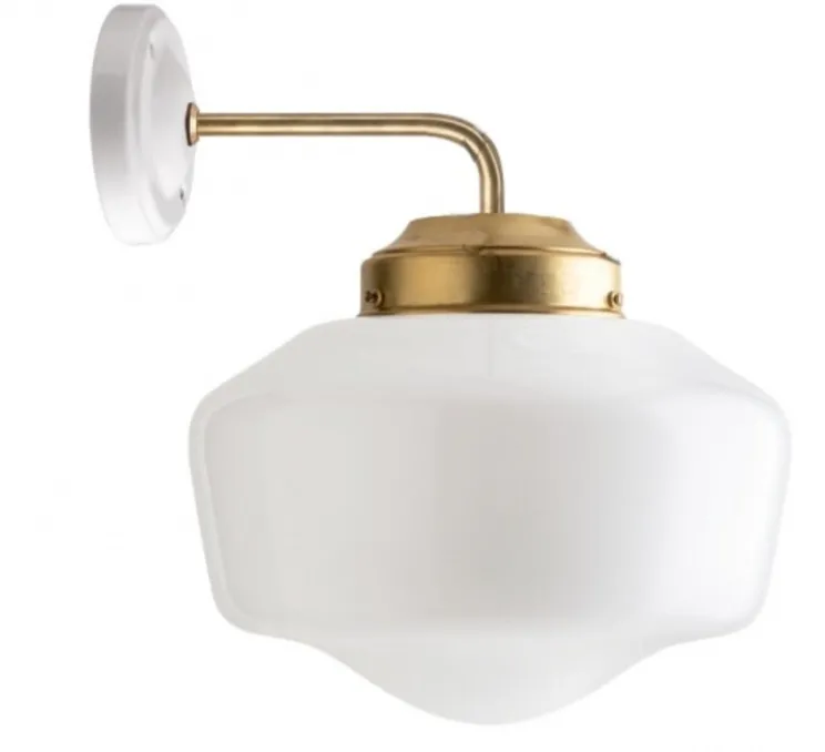 Applique murale, Light.128, laiton, blanc, Ø25cm, H33cm - Zangra