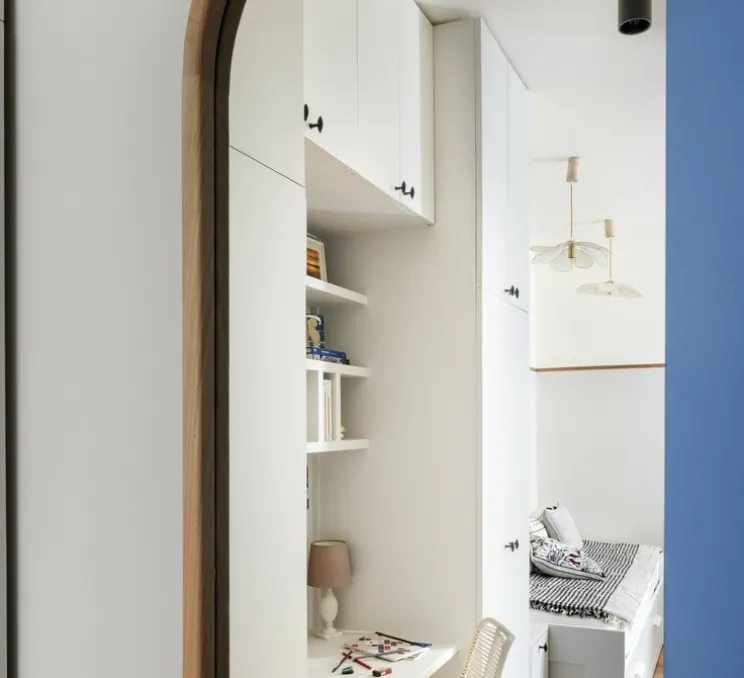 Applique murale, Light.128, laiton, blanc, Ø25cm, H33cm - Zangra