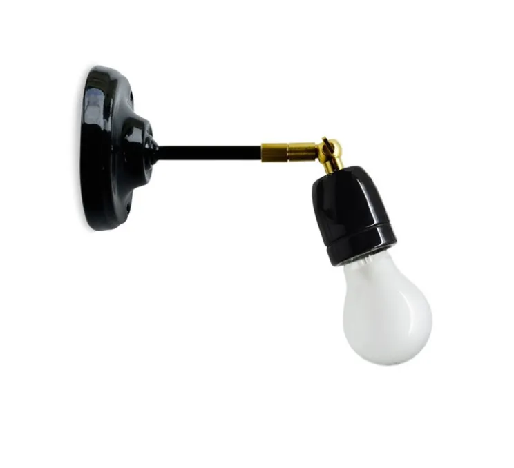 Applique murale, Light.036, noir et or, en saillie, L23,5cm, Ø10cm - Zangra