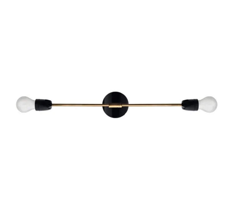 Applique murale, Light.036, noir, laiton, L10cm, H63,5cm - Zangra