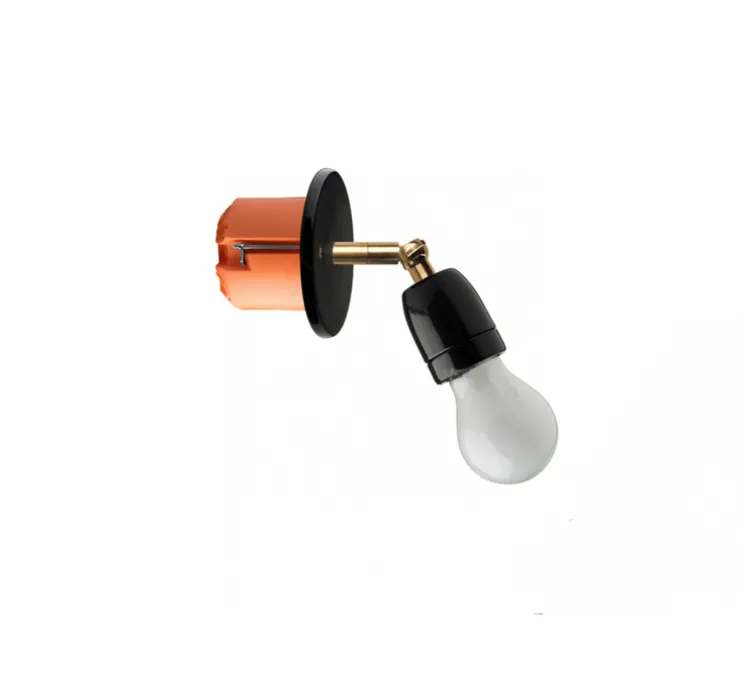 Applique murale, Light.036, porcelaine noire, Ø13cm, H13cm - Zangra