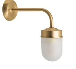 Applique murale, Light.o.101, avec Glass007, laiton, verre opalin, IP43, L10cm, H27,5cm - Zangra