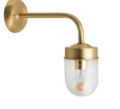 Applique murale, Light.o.101, avec Glass008, laiton, transparent, IP43, L10cm, H27,5cm - Zangra