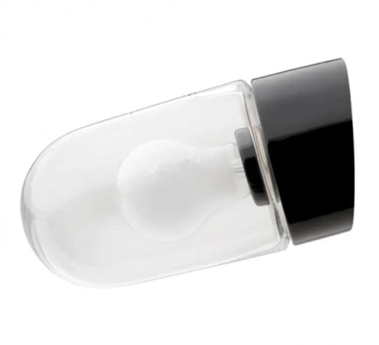 Applique murale, Light.o.016, glass004, noir, IP54, Ø10cm, H14cm - Zangra