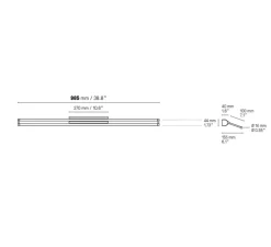 Applique murale, Link 985, graphite satiné, LED, 2700K, 1080lm, L98,5cm, H54cm - Cvl