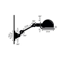 Applique murale, Loft 1 bras, D2501, or nacré, L40cm, H25cm - Jieldé