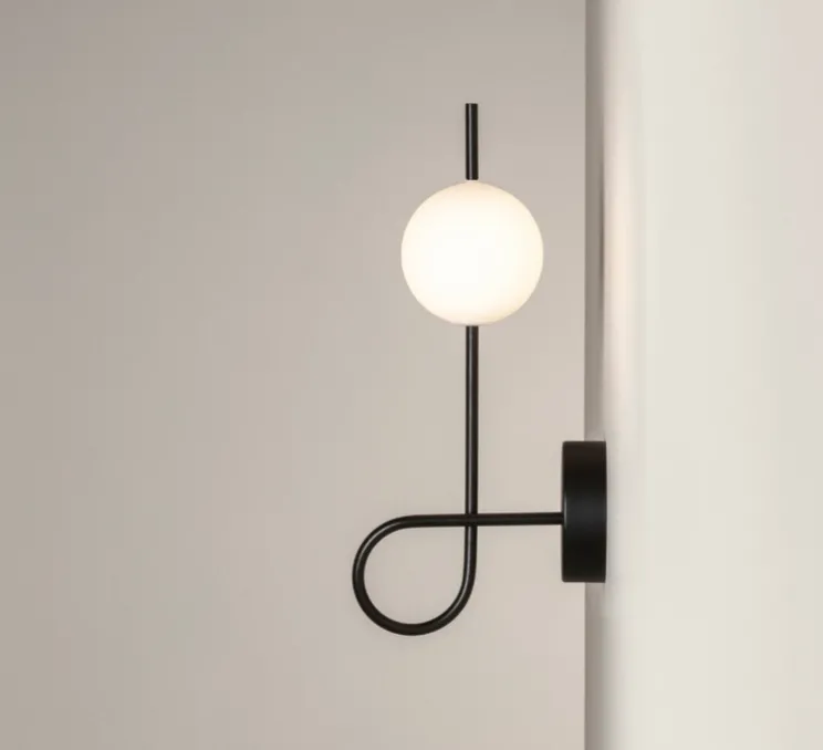 Applique murale, Loop, noir, L16cm, H33,5cm - Estiluz