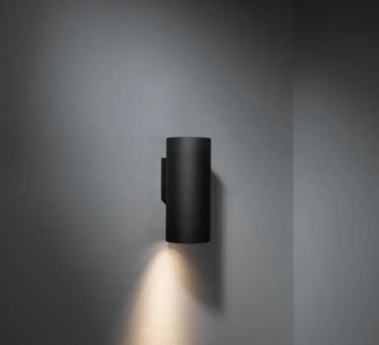 Applique murale, Lotis Tubed, noir et blanc, Ø9cm - Modular