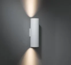 Applique murale, Lotis tubed wall 2x, blanc et or, H27,5cm - Modular