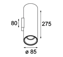 Applique murale, Lotis tubed wall 2x, blanc, noir, H27,5cm - Modular