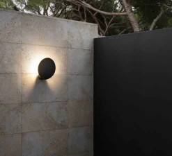 Applique murale, Lotus, gris anthracite, LED, IP65, 3000k, 1120lm, Ø22,5cm, H11cm - Faro