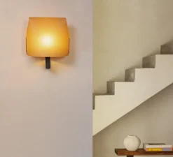 Applique murale, Luang, noir et camel, L30cm, H26cm-Faro