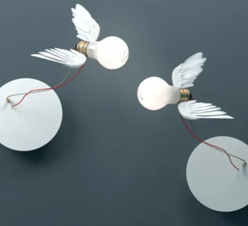 Applique murale, Lucellino NT LED, blanc, rouge, Ø26cm, H26cm - Ingo Maurer