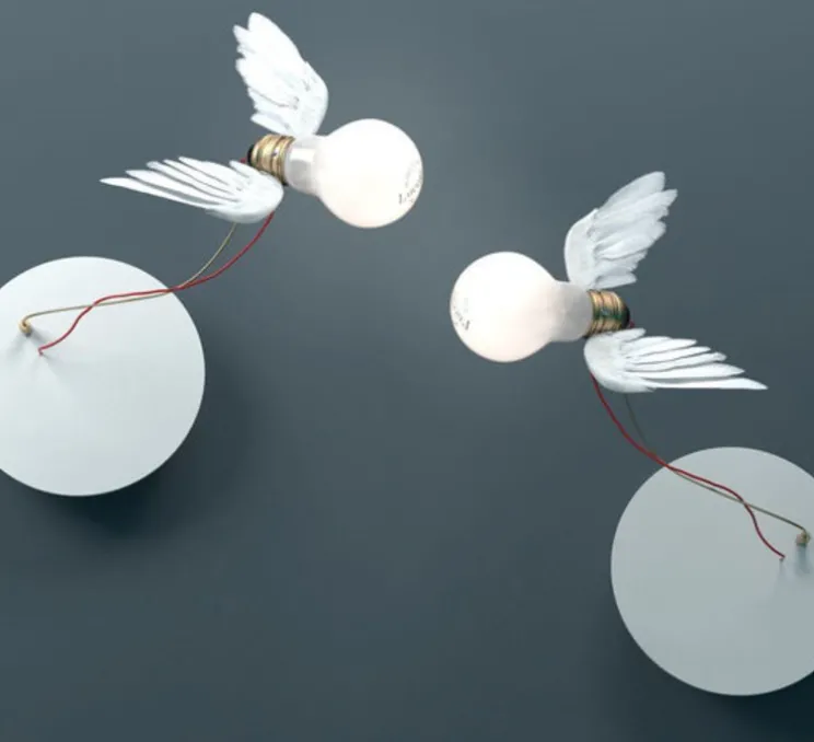 Applique murale, Lucellino NT LED, blanc, rouge, Ø26cm, H26cm - Ingo Maurer
