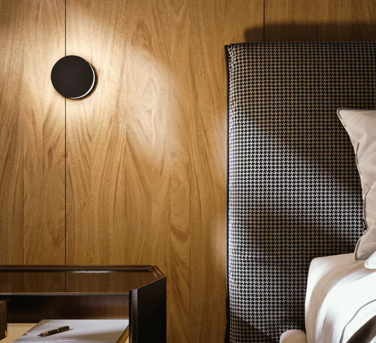 Applique murale, Ludo, noir mat, LED, dim, 3000K, 289 lm, Ø12,6cm, H8cm - Penta
