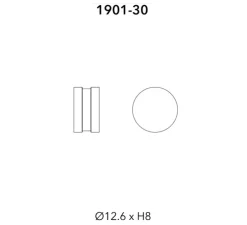 Applique murale, Ludo, or mat, LED, dim, 3000K, 289 lm, Ø12,6cm, H8cm - Penta