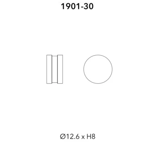 Applique murale, Ludo, or mat, LED, dim, 3000K, 289 lm, Ø12,6cm, H8cm - Penta