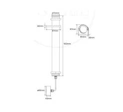 Applique murale, Lukas, nid d'abeille noir, IP65, Ø7,2cm, H56,2cm - Elements lighting