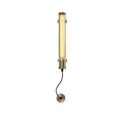 Applique murale, Lukas, nid d'abeille doré, IP65, Ø7,2cm, H56,2cm - Elements lighting