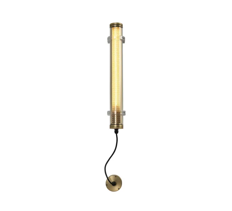 Applique murale, Lukas, nid d'abeille doré, IP65, Ø7,2cm, H56,2cm - Elements lighting