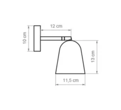 Applique murale, Lula A1, noir, Ø11,5cm, H13cm - Luxcambra