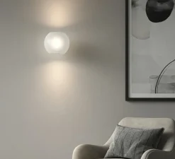 Applique murale, Luna, verre givré, L21cm, H17cm - Astro