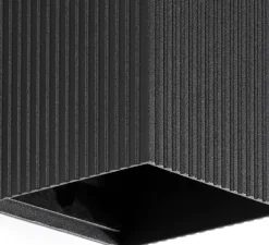 Applique murale, Lune 1L, cannelée, noir, L8cm, H10cm - Faro