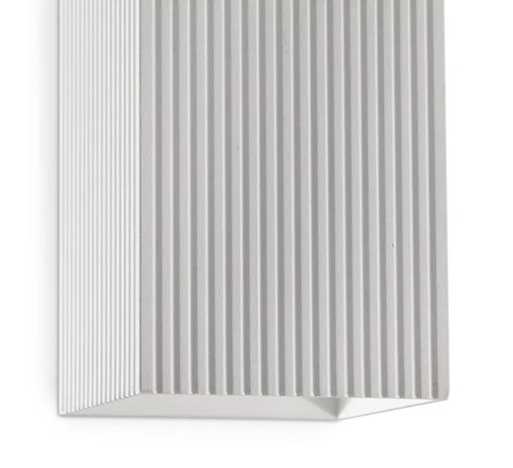 Applique murale, Lune 2L, cannelée, blanc, L8cm, H15,5cm - Faro