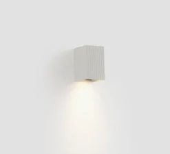 Applique murale, Lune 1L, cannelée, blanc, L8cm, H10cm - Faro